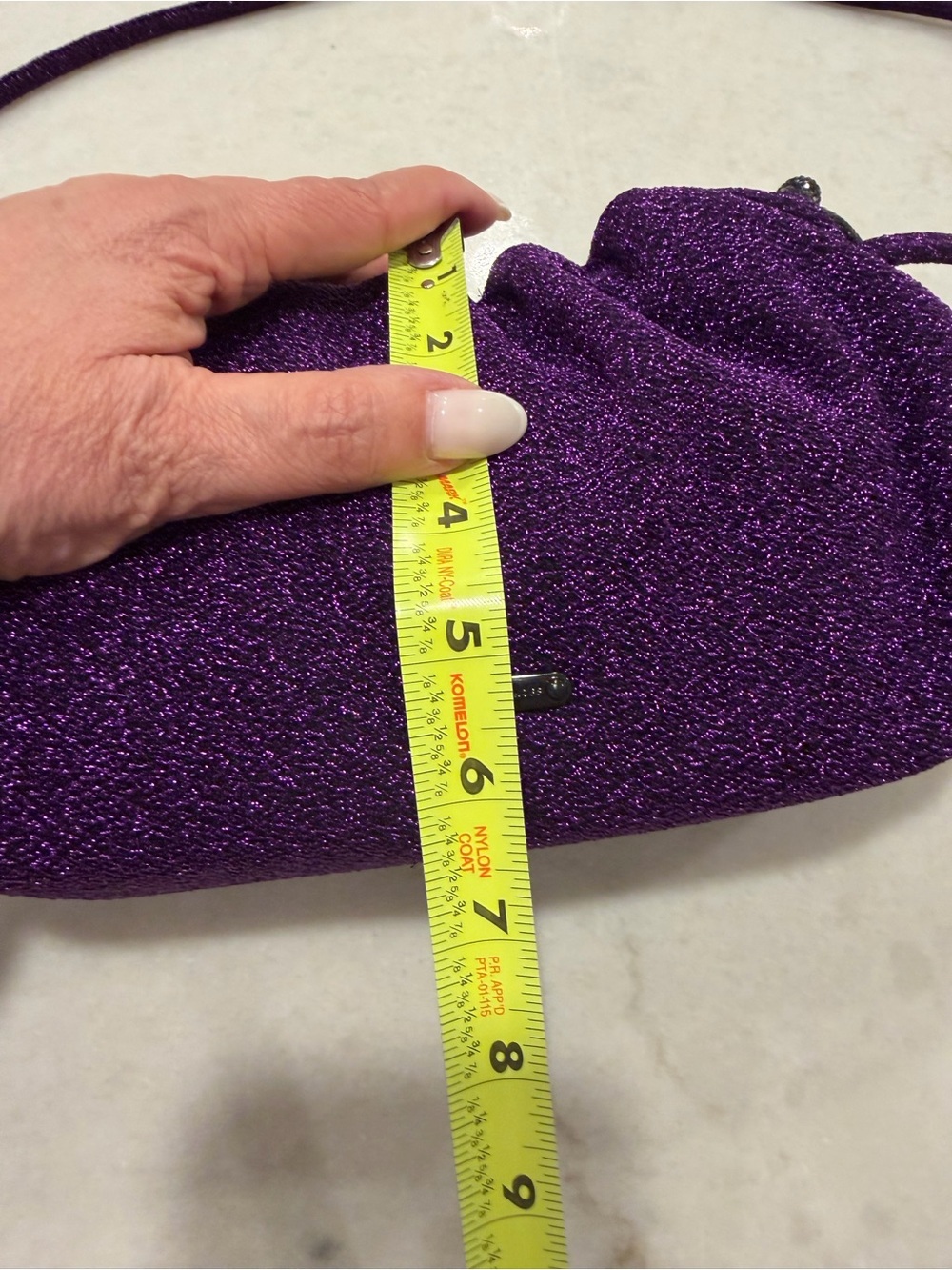 Rebecca minkoff Purple Glitter Drawstring Shoulder Bag!! New! - Picture 7 of 7